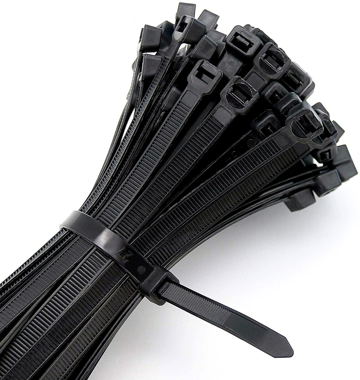 100 BLACK CABLE ZIP TIES Heavy Duty UV Resistant UL 4 6 8 10 12 15 18 24" & 36"