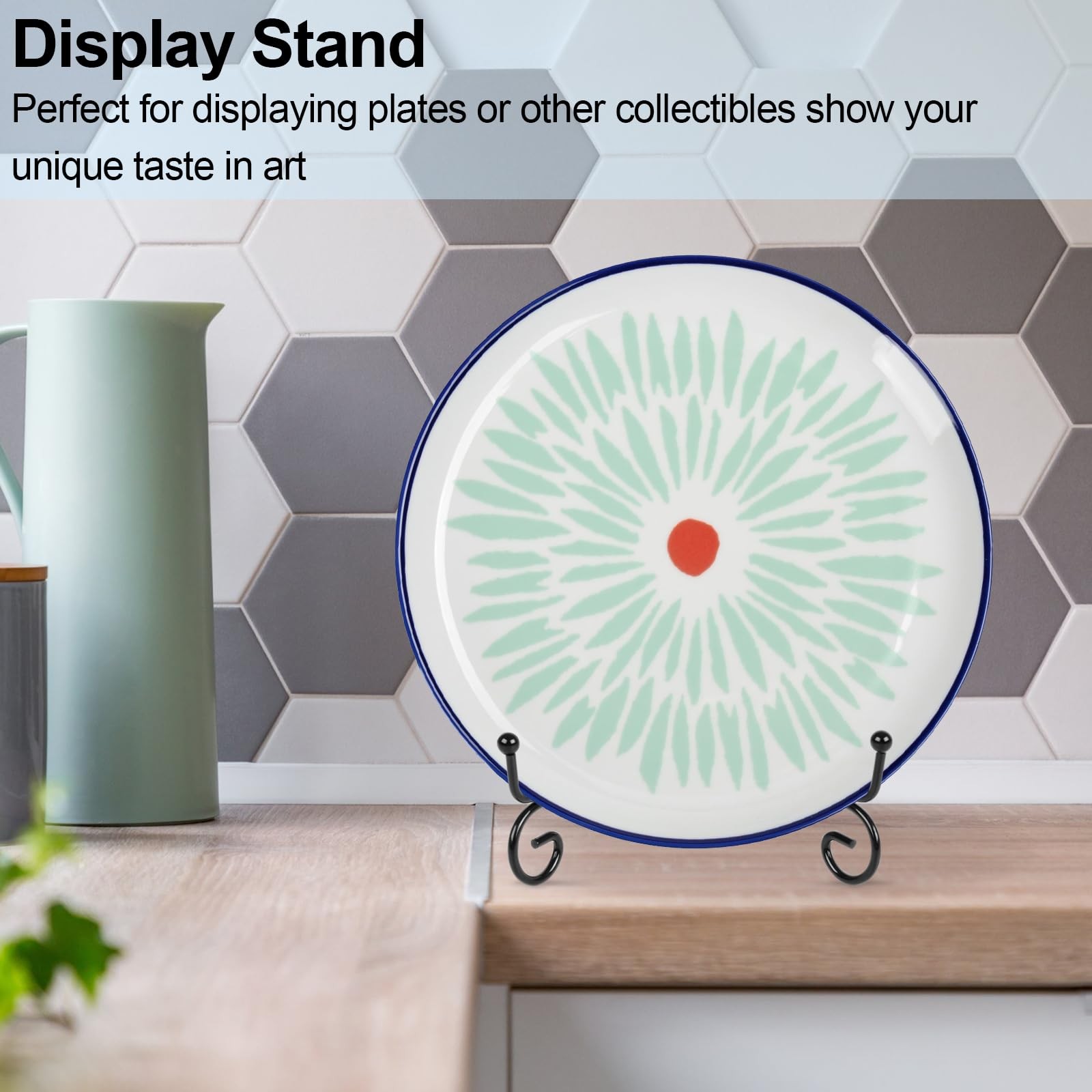 vivinin 4 Pack Plate Stands For Display,Plate Holder 6 '',Picture Frame Stand