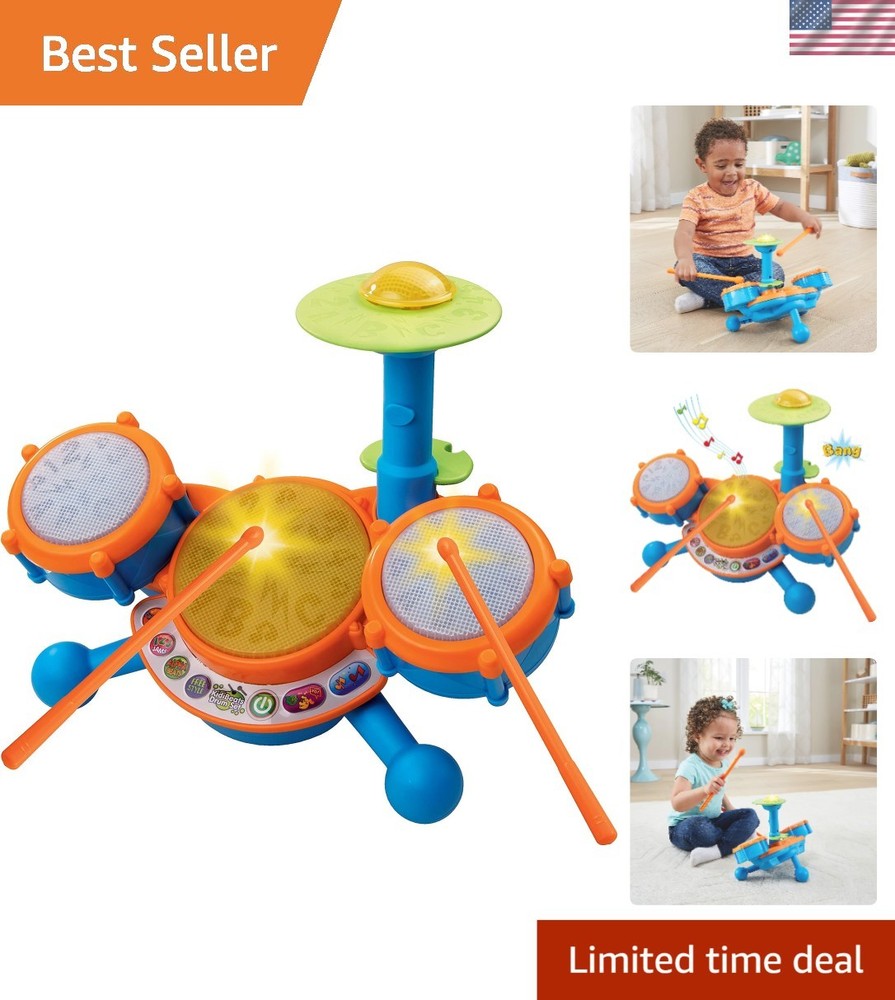 Interactive KidiBeats Drum Set with LED Lights & 4 Play Modes for Learning