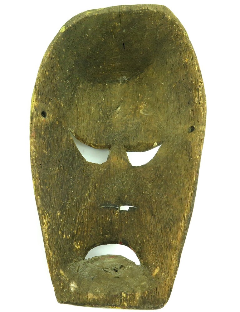 .ANTIQUE / UNKNOWN ORIGIN / ETHNOGRAPHIC / BALSA WOOD MASK.