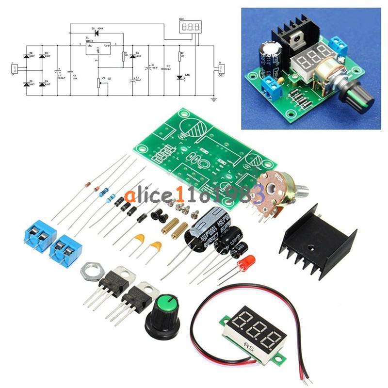 LM317 Digital Display Adjustable Regulated Power Supply Board Module DIY Kits