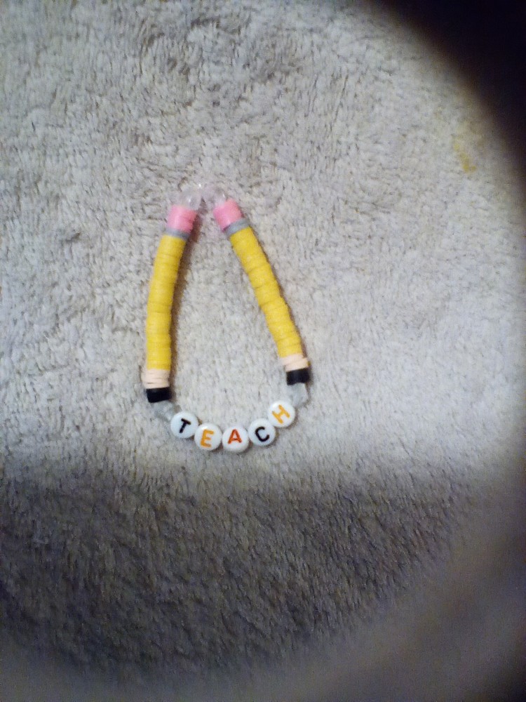 handmade clay bead bracelet Customizable (school edition)