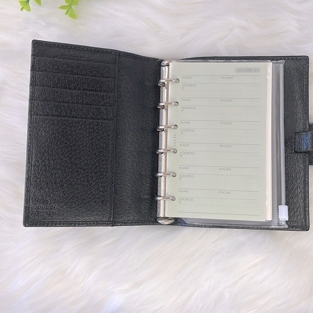 Gucci Black Monogram Agenda