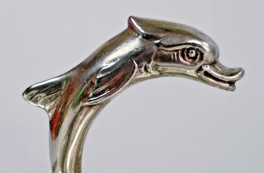 Vintage Canterbury Silverplate Tray Dolphin Motif Handle Three Sections 8 3/4"