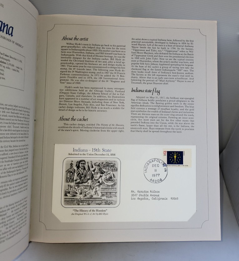 Stamps Envelope US States Of The Union Hardcover Book Westport Collector Society