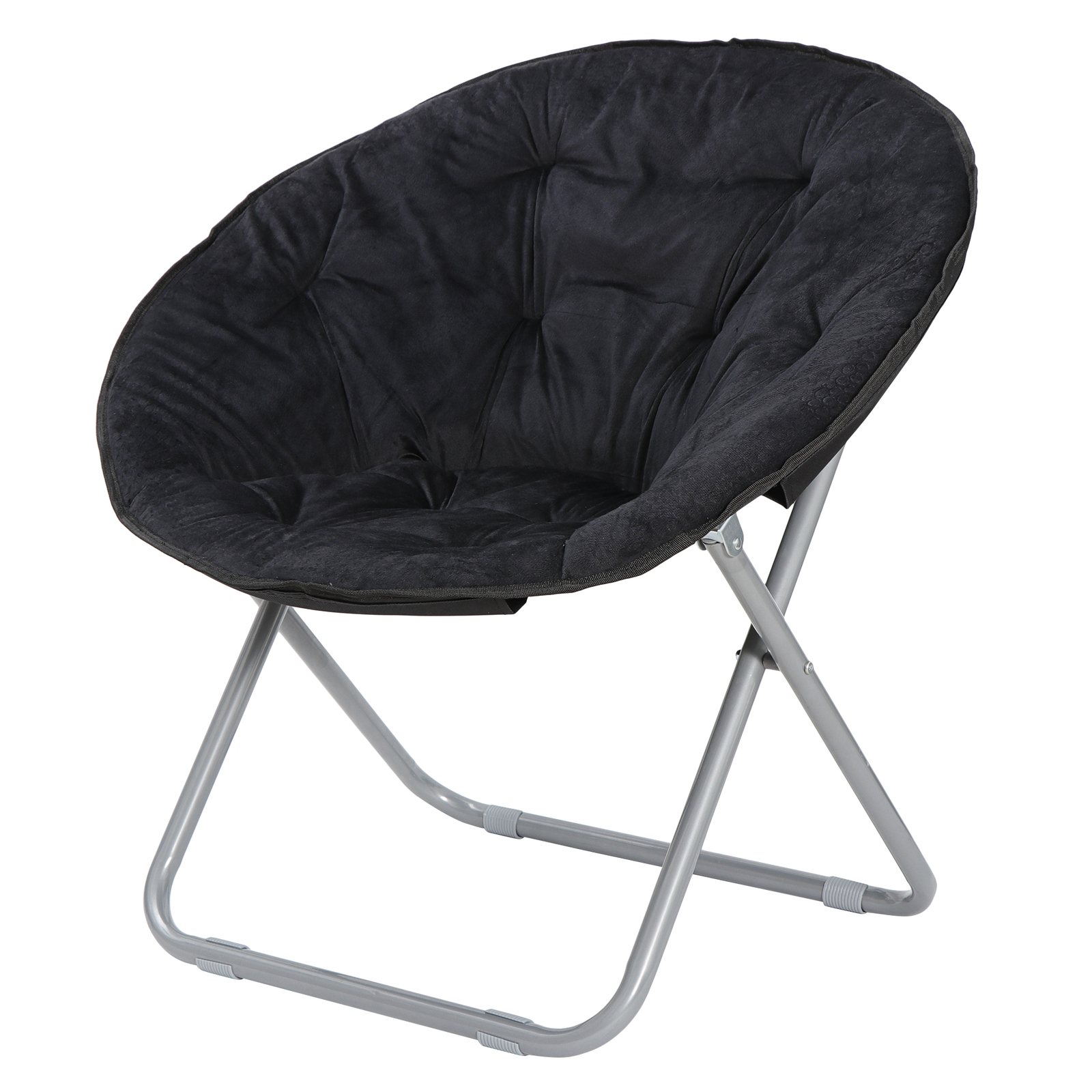 Oversized Moon Saucer Chair Seat Stool Soft Folding Home Living Room Sofa Black