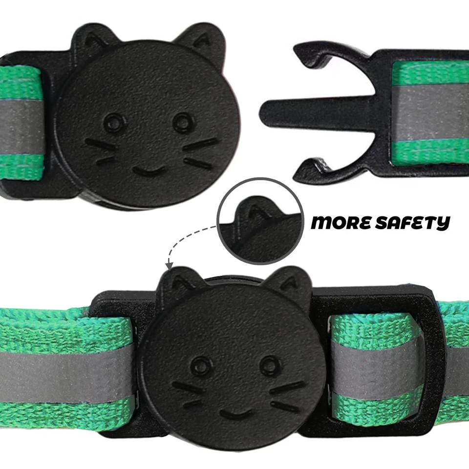 2 Pack Reflective Cat Collar Breakaway with Bell,Personalized Kitten Collars,...