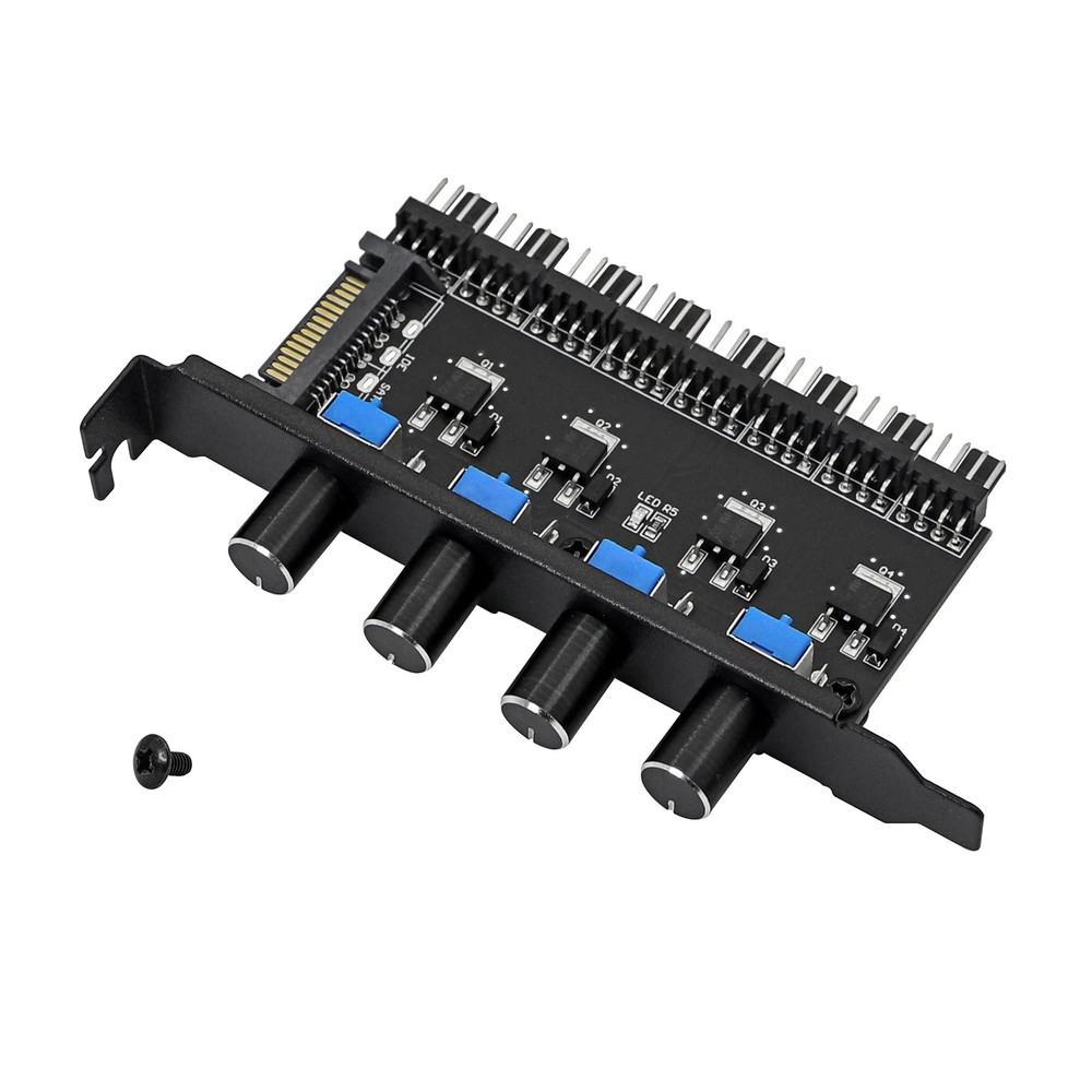 SinLoon 4 Knob Cooling Fan Speed Controller PC 8 Channels Hub for black