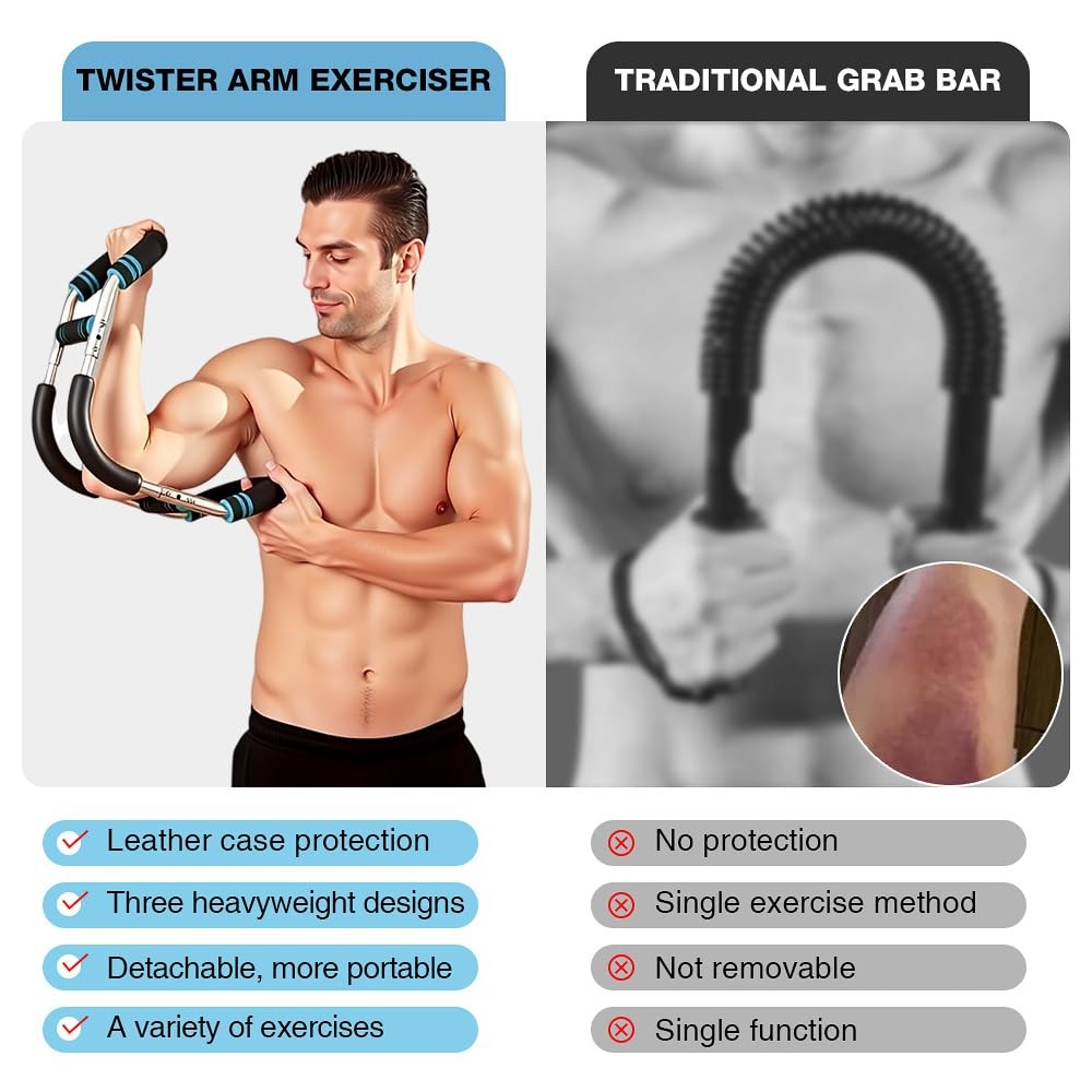 Adjustable U-Shaped Arm Strength Trainer – Portable 2-Level Resistance blue