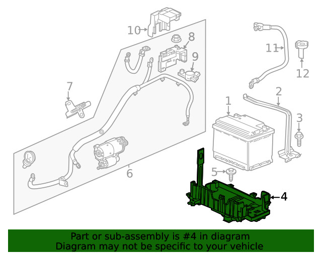 Genuine GM Battery Tray 42401013