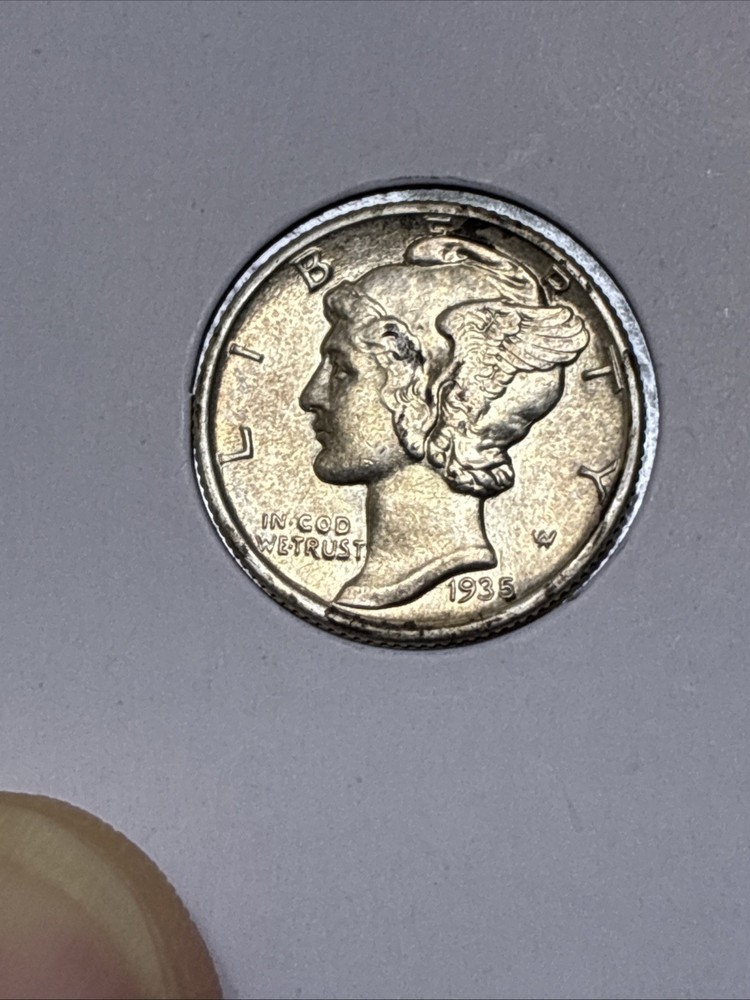 1935 FB Mercury Dime Broadstruck , “5” 1935, Double Die, Errors 💎