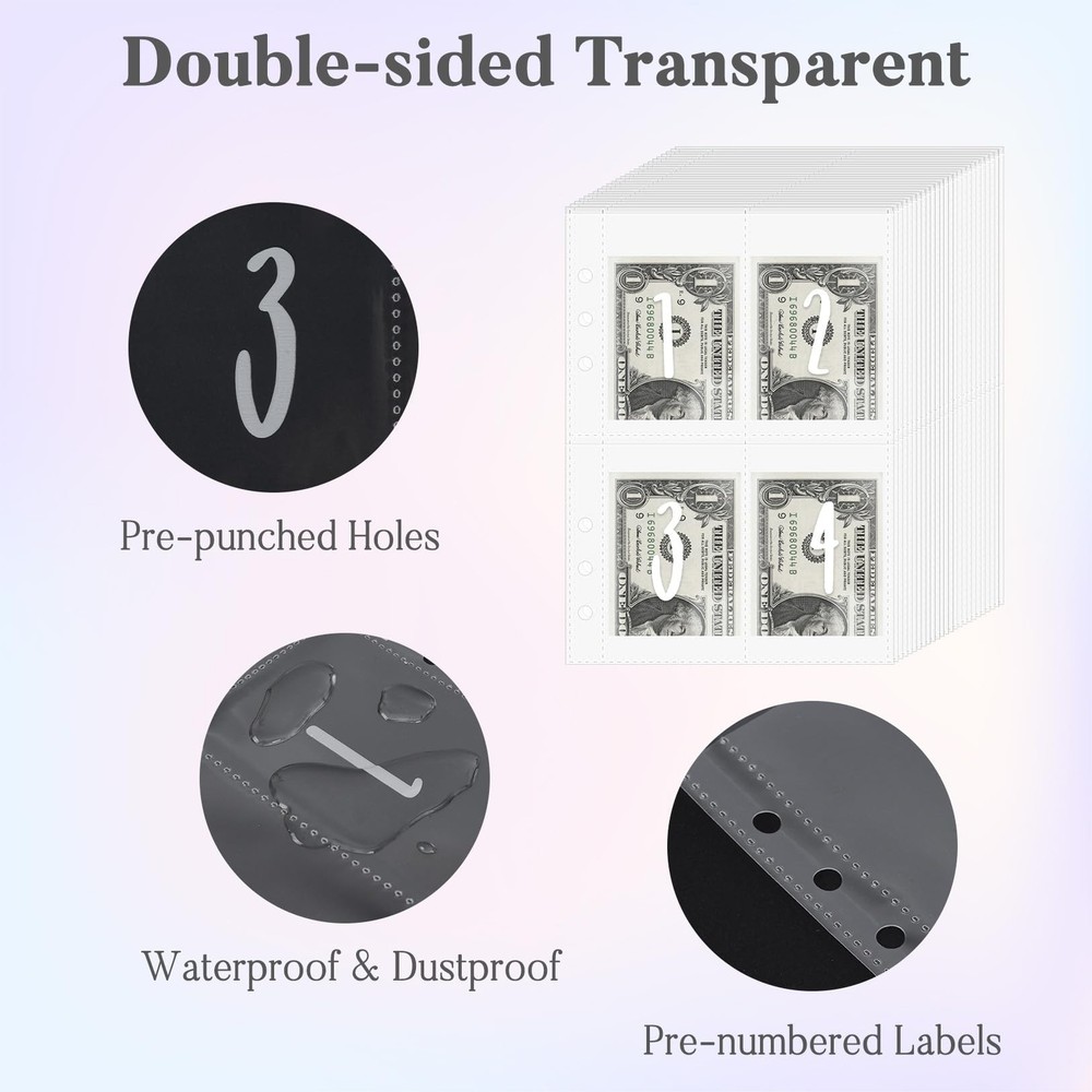 100 Envelopes Money Saving Challenge Binder A5 Book Save $5050 Tracker