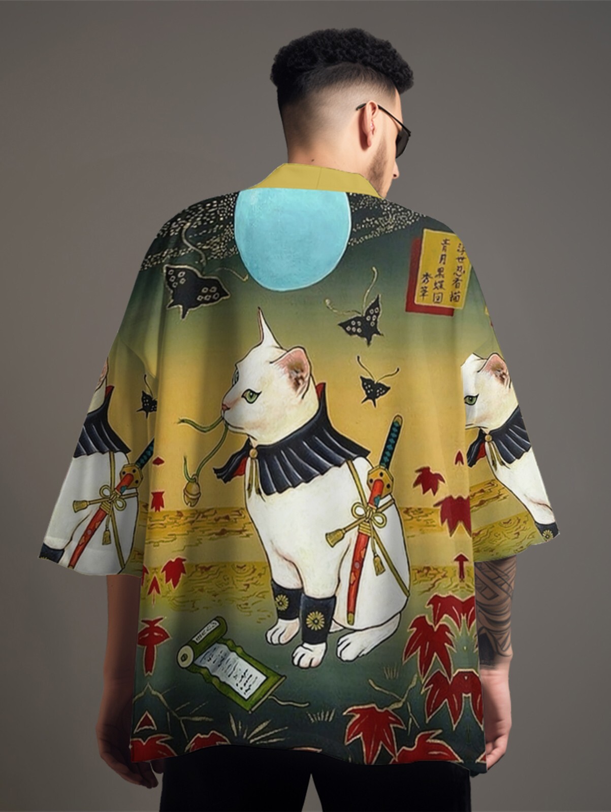 Niepce Unisex Japanese Graphic Lightweight Kimono Cardigan Shirt Tops