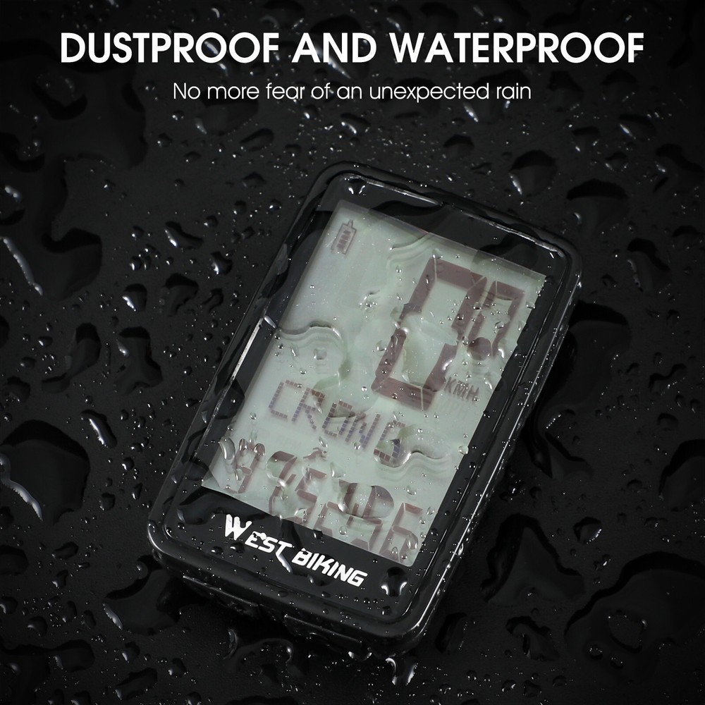 WEST BIKING Waterproof USB Rechargeable Wireless Bicycle Computer Speedometer