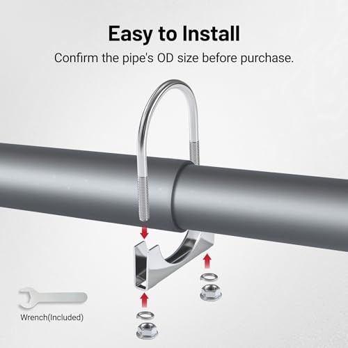 Heavy Duty U Bolt Exhaust Clamp 1/Inch Stainless Steel U Muffler 2.5" 2