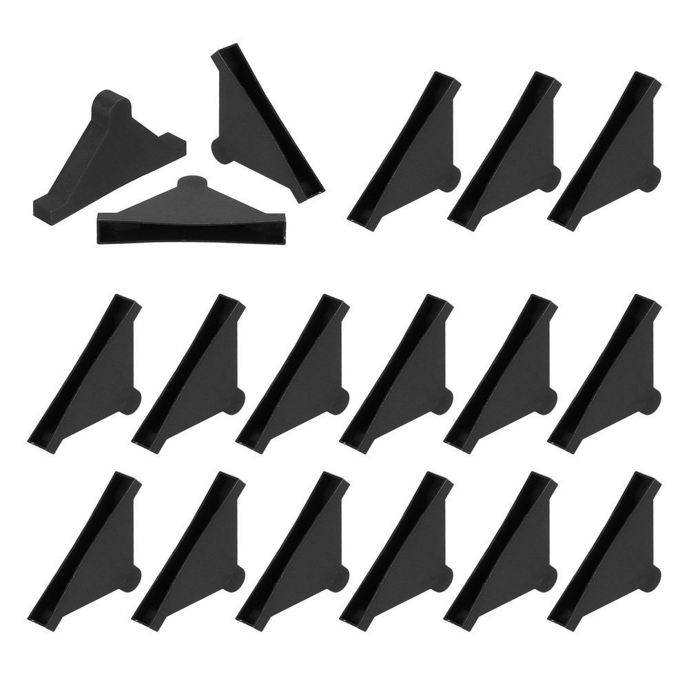 30Pcs 0.31x2in Plastic Rounded Corner Triangle Glass Corner Protector, Black