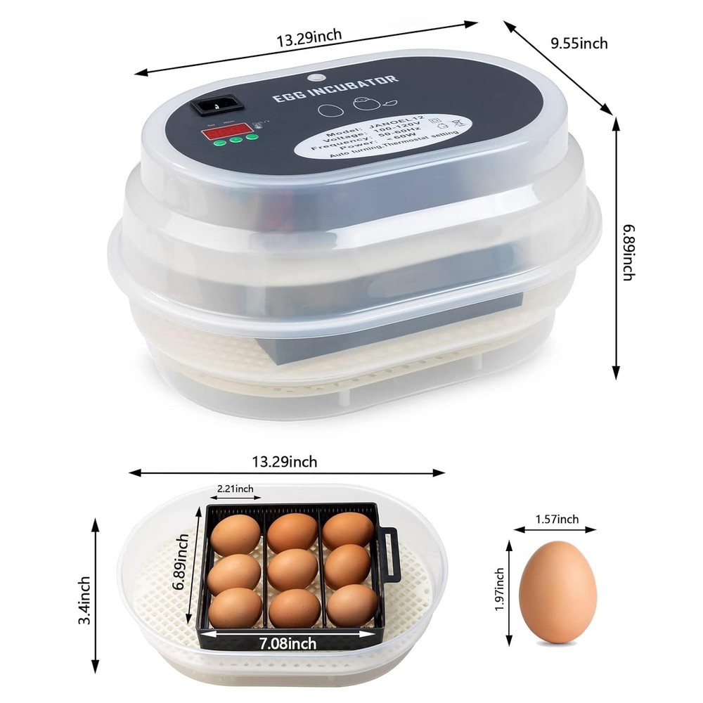 Fully Automatic Egg Incubator with Temperature Display for Poultry Hatching