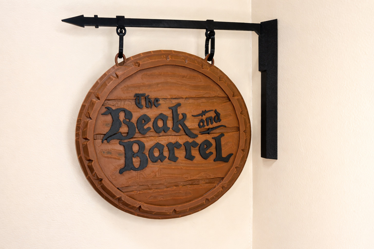 Art Decor The Beak and Barrel Disney World Magic Kingdom Hanging Sign 3D Printed