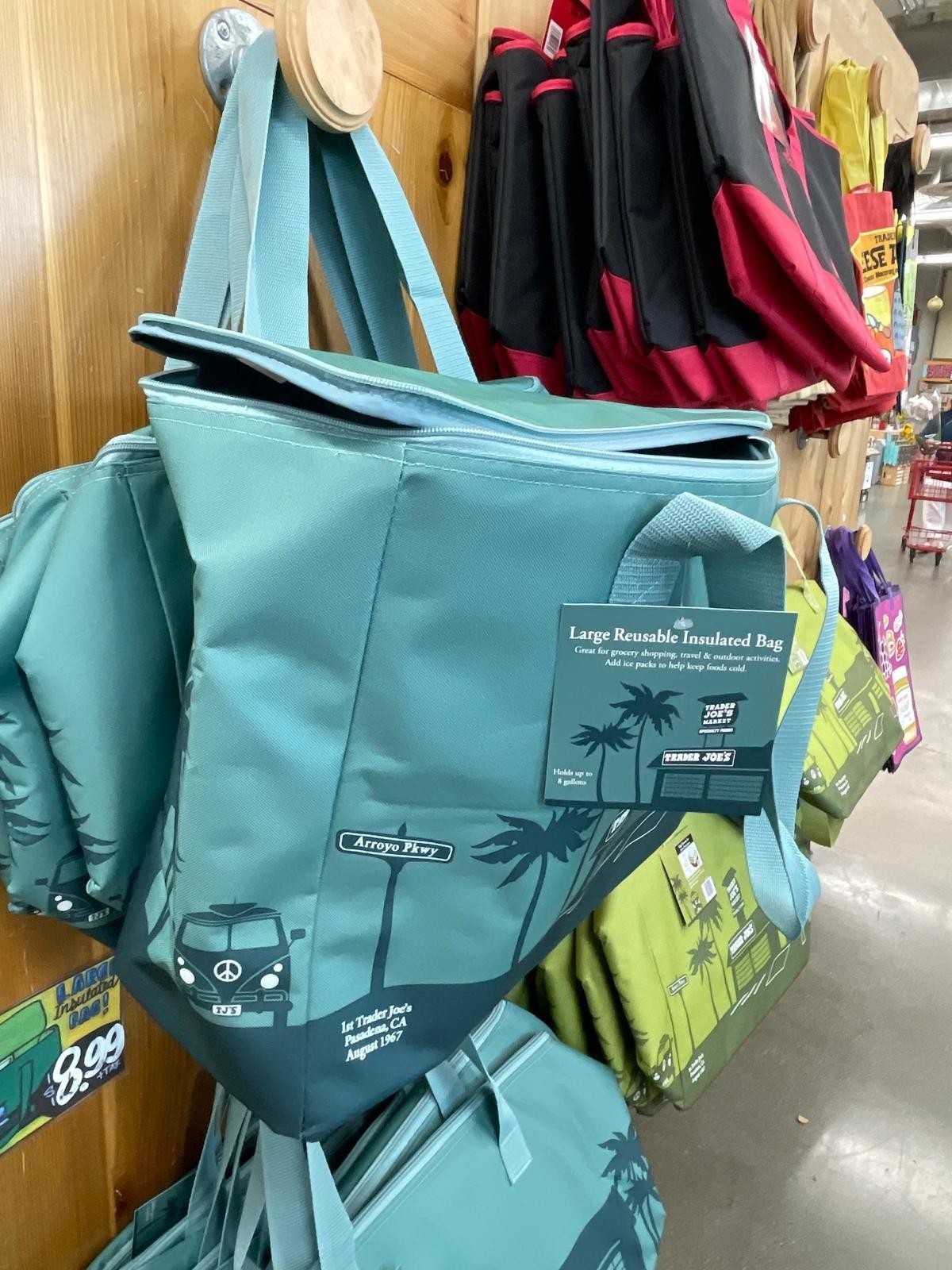 ⚡️ Trader Joe's Dusty Blue Tote Insulated Freezer Cooler Bag NEW FREE SHIP ❤️