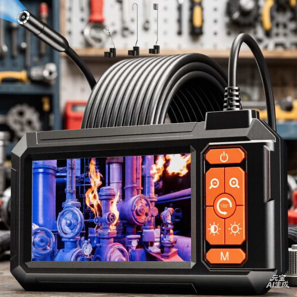 New Endoscope Camera with Light,Borescope Cameras with 4.3" IPS 1920P 16.5 FT