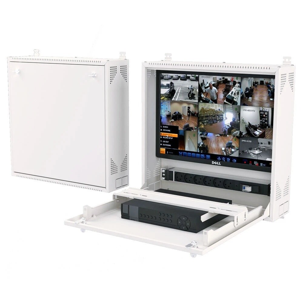 Wall Mount DVR Enclosure & Network Equipment Cabinet, Black | 1U Adjustable