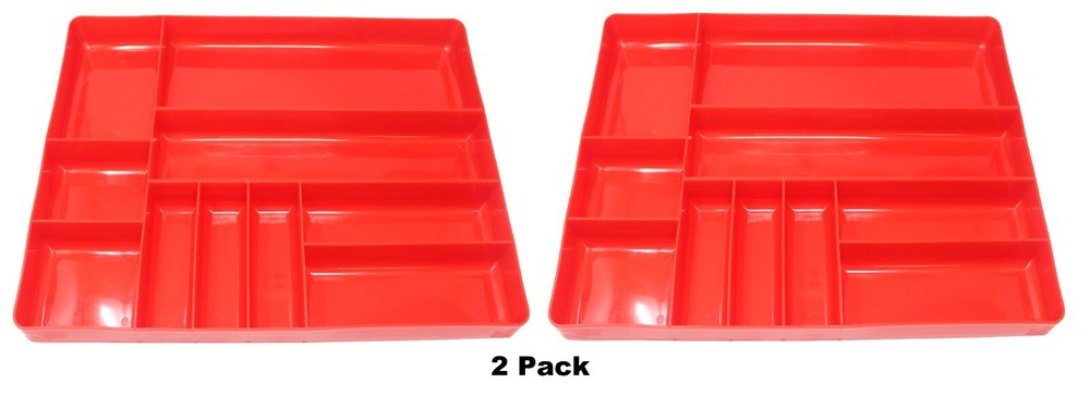 JSPManufacturing Stackable Lightweight 10 Compartment Organizer TrayBlack or Red