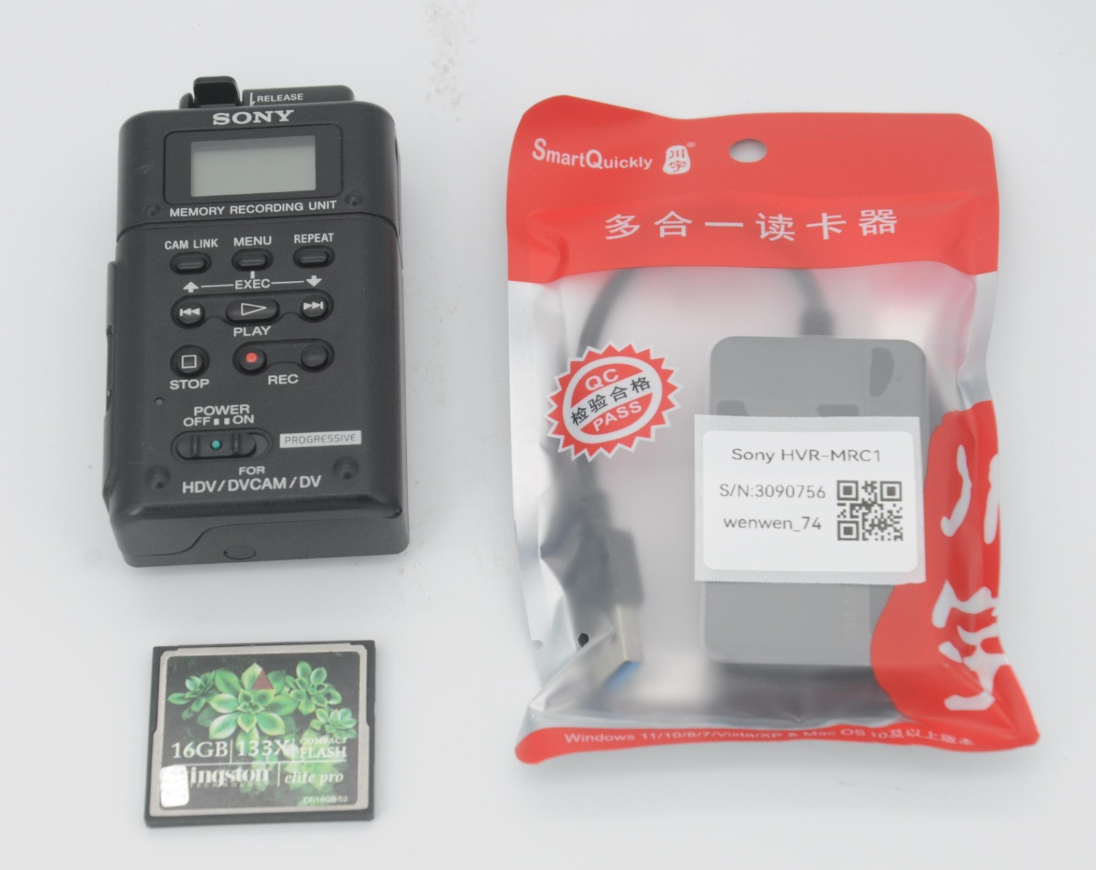 Near Mint -Sony HVR-MRC1 Memory Recording Unit With 16GB CF Card (No Cradle)