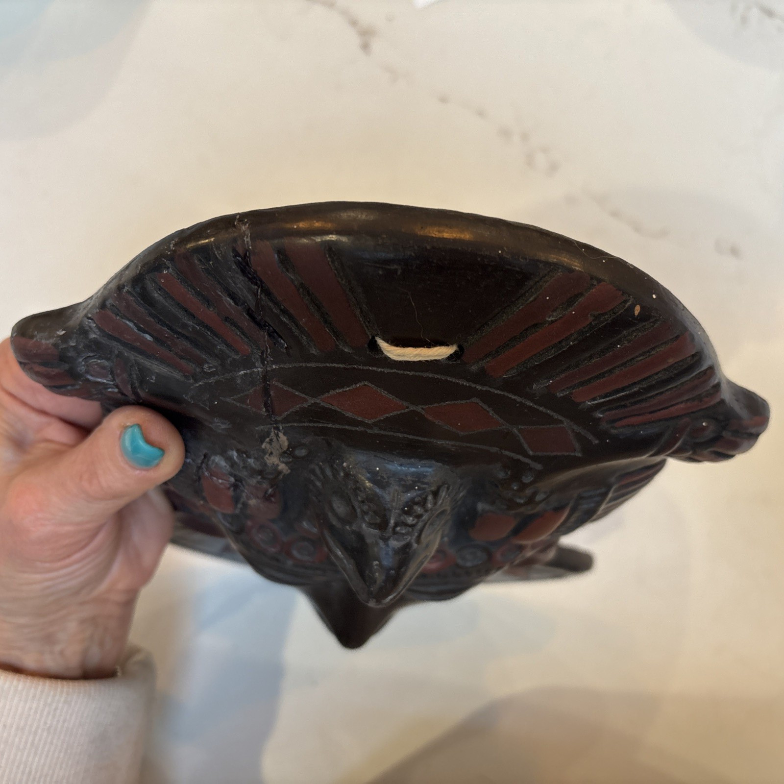 Aztec Mayan Inca Warrior/God Mask Wall Hanging Mexican Terracotta/Clay