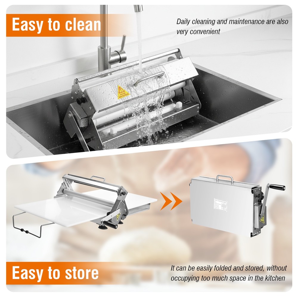 Folding Dough Sheeter with 2 Rolling Boards Manual Dough Roller Machine with 55