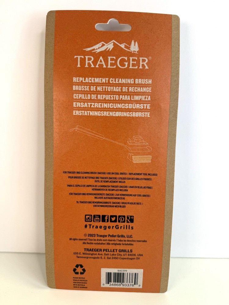 Traeger Replacement Cleaning Brush 2 Pack BAC599 NEW