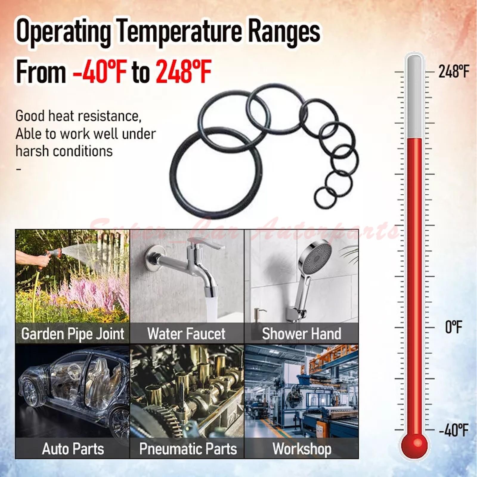 SAE Metric Rubber O-Ring Washer Assortment Kit Automotive Storage Case ORing Set