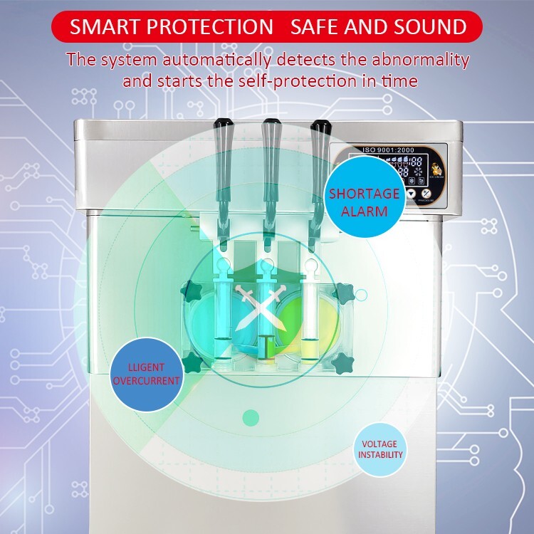 Kolice commercial ETL 2+1 mixed flavors soft serve ice cream machine