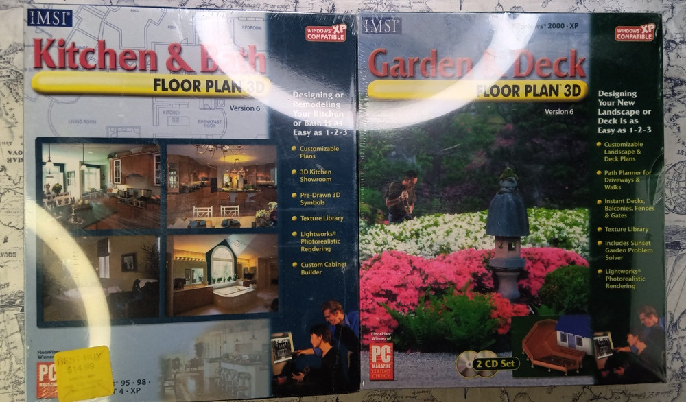 IMSI Floor Plan 3D 2-Pack Bundle Ver. 6 Windows XP PC CD-ROM Big Box New/Sealed
