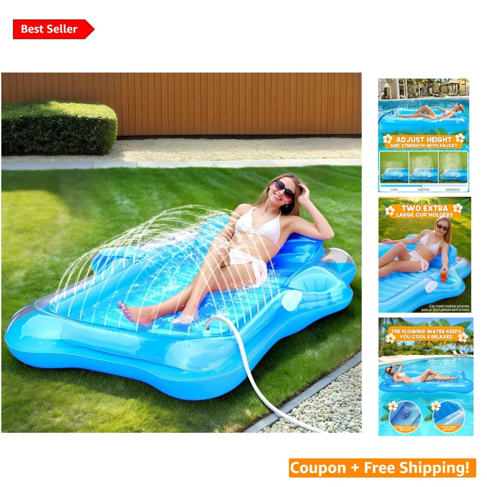 5-in-1 Inflatable Float with Automatic Spray for Sunbathing Bliss
