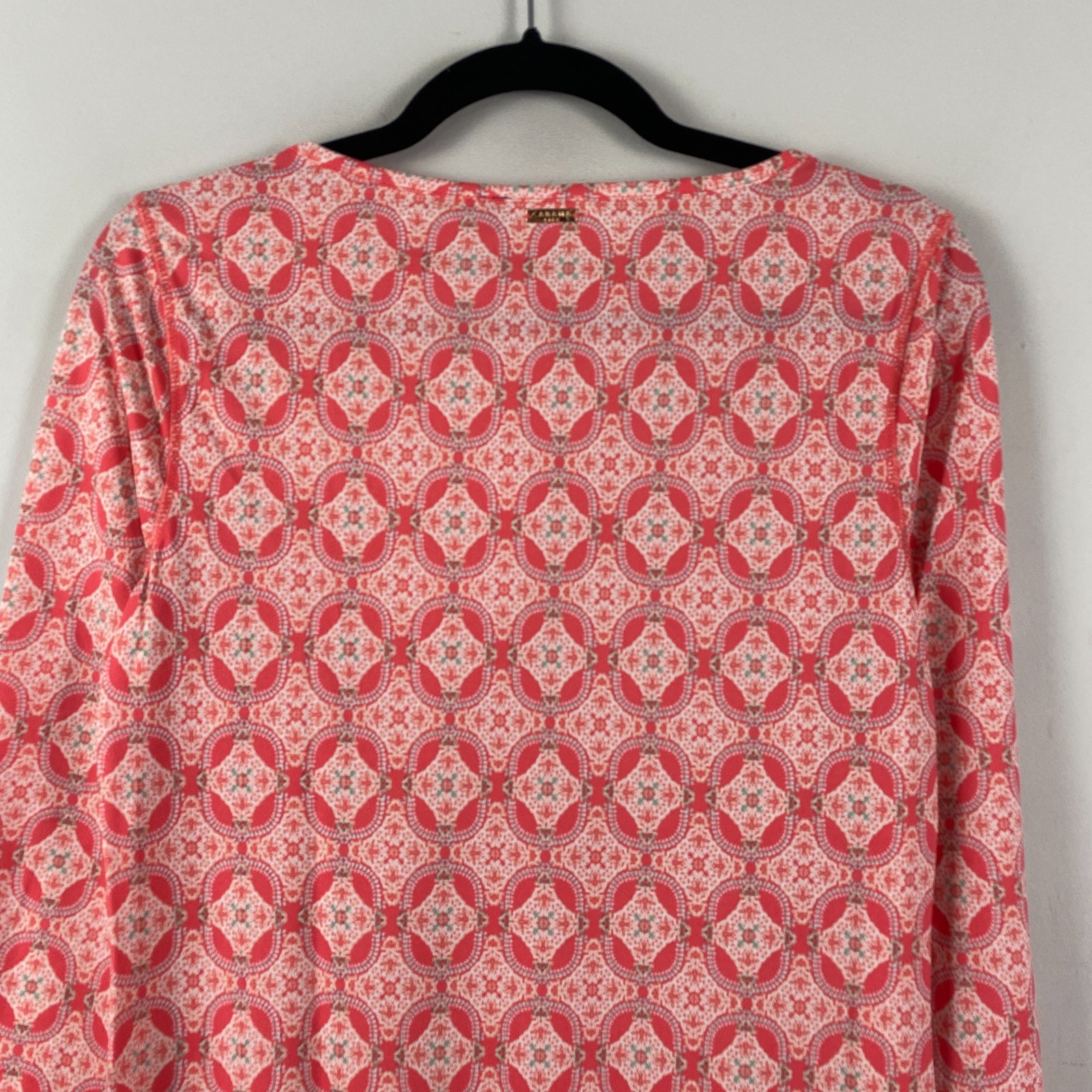 Cabana Life Coral Tides Shift Dress Size Small 3/4 Sleeves Nylon Stretch