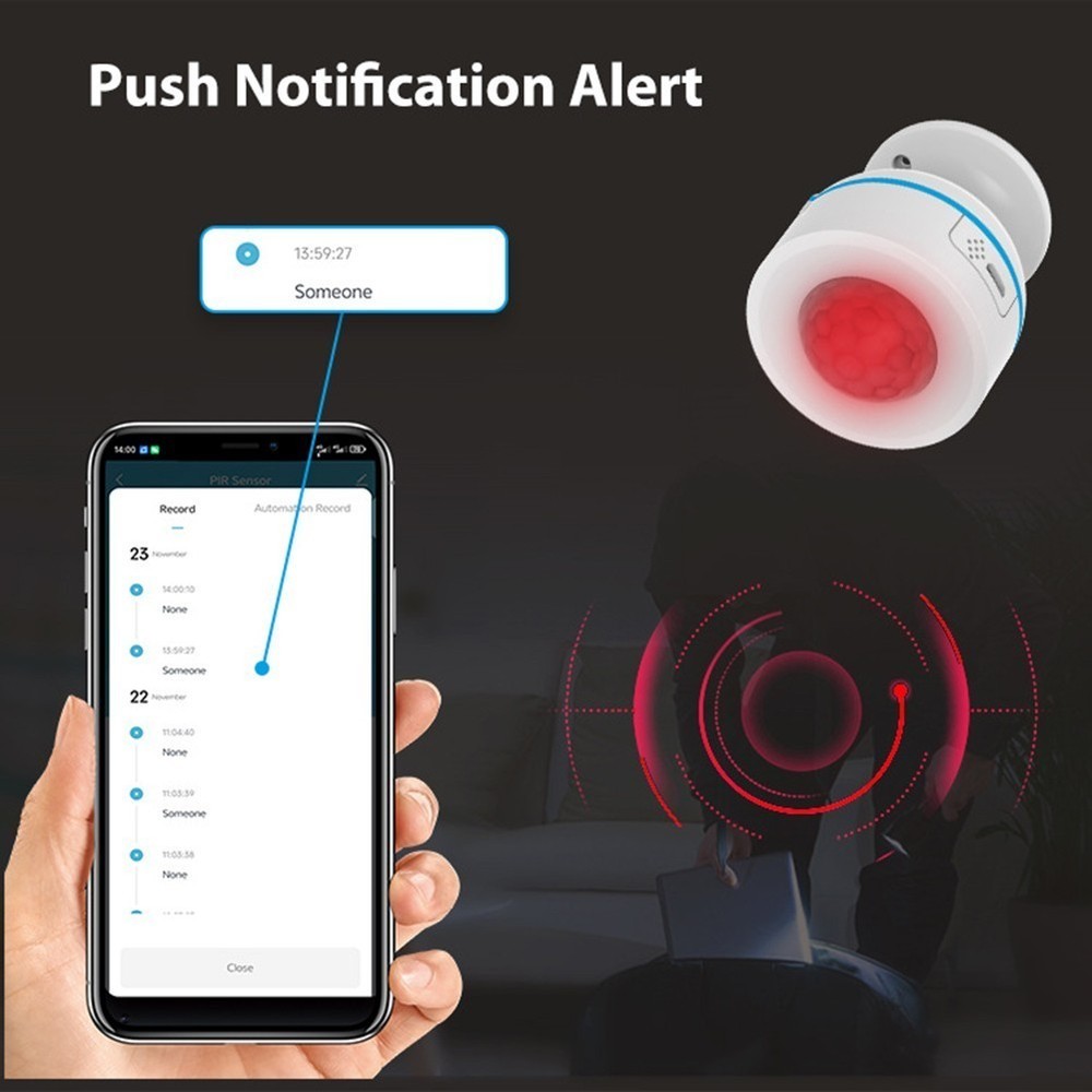 Wireless Smart Human Infrared PIR Sensor with Real time Mobile Notifications