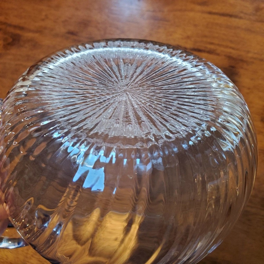 Blown Glass Pitcher Swirl Pattern, 6"