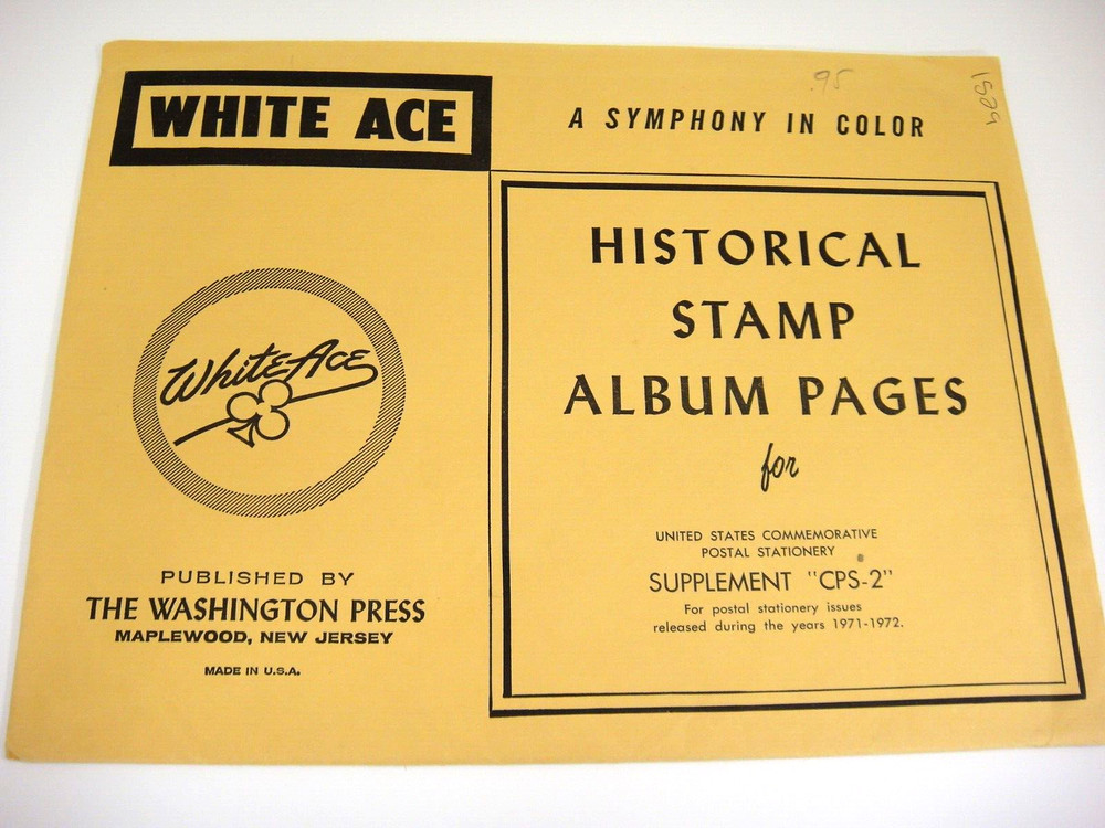 White Ace 1971-1972 Commemorative Postal Stationery Album Supplement CPS-2 NOS