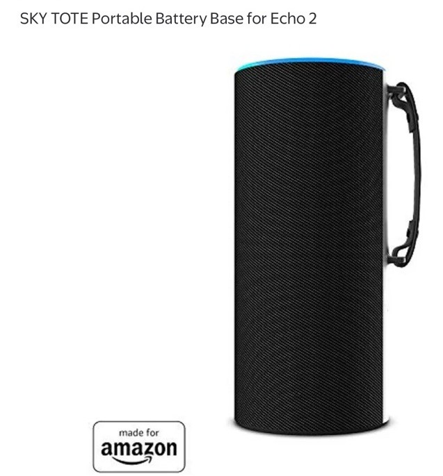 Ninety7 Sky Portable Battery Base for Amazon Echo 2 - Carbon