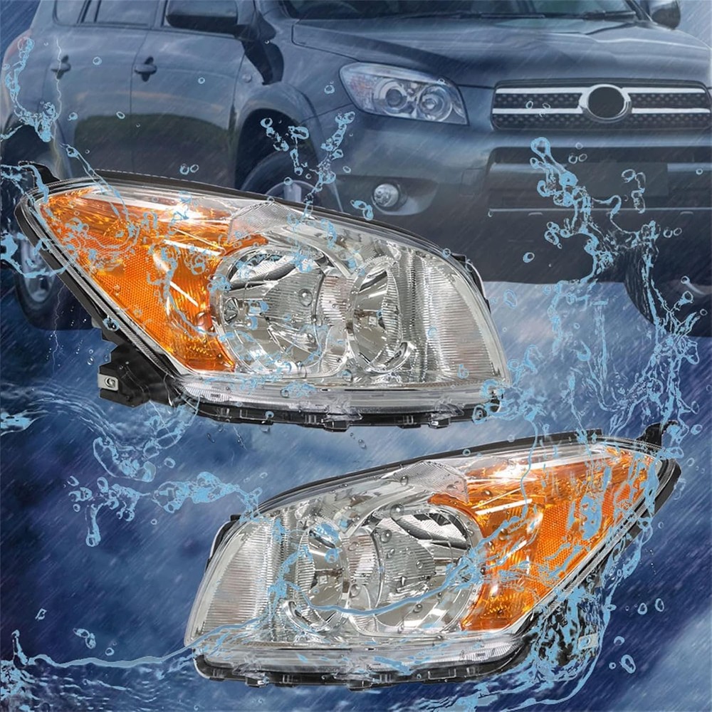 Driver and Passenger Side Halogen Headlights Assembly Repalcement for RAV 4