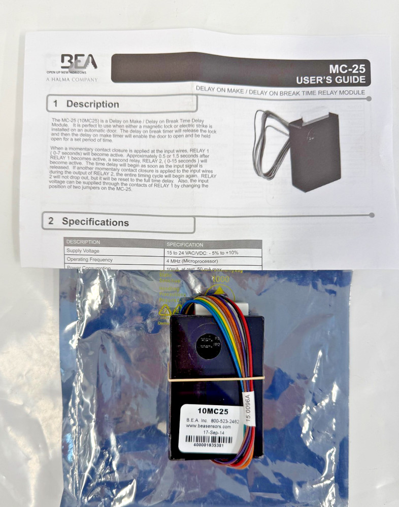 BEA 10MC25 DELAY TIME RELAY MODULE