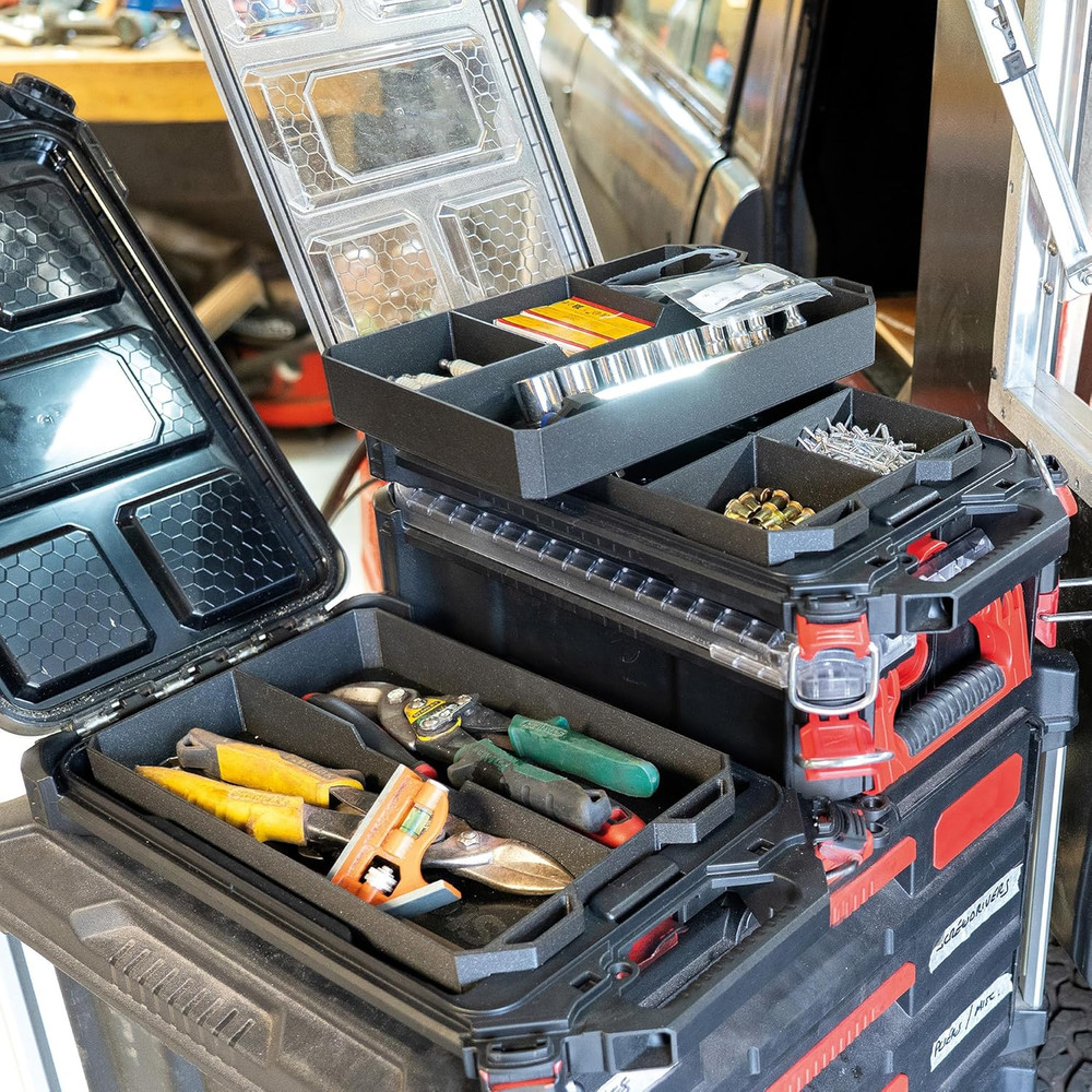 Double Pactray | 2-Section ABS Tool Tray Compatible with Milwaukee PACKOUT | Sto