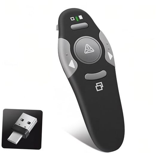 Presentation Clicker Remote, Type C&USB Wireless Presenter, PowerPoint K100B