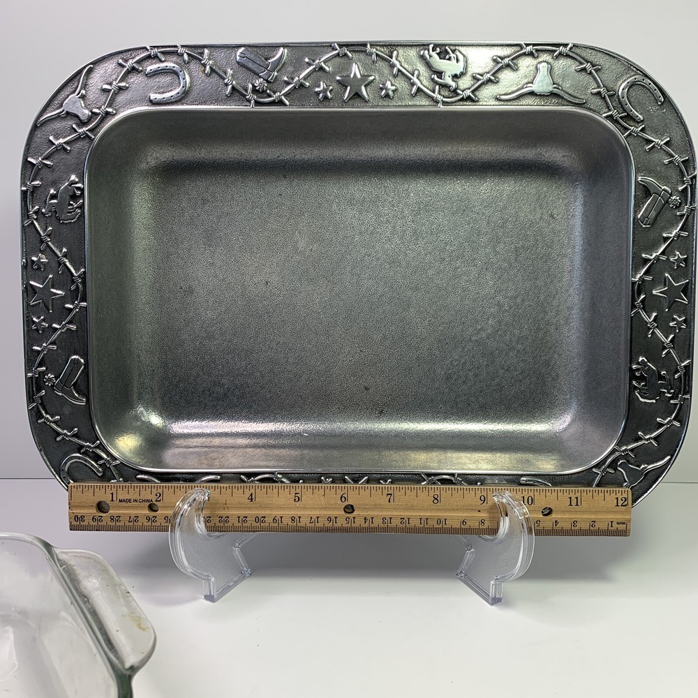 Wilton Armetale Barbed Wire Rectangle Baker 2Pc 2 Qt Pyrex & Baking Dish