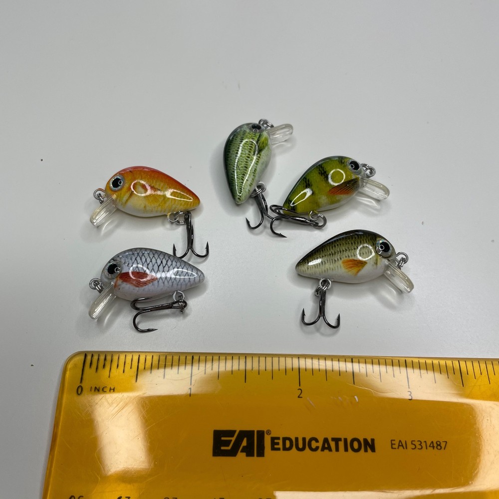 5 pcs set 0.1 oz / 1” mini crank baits - moss
