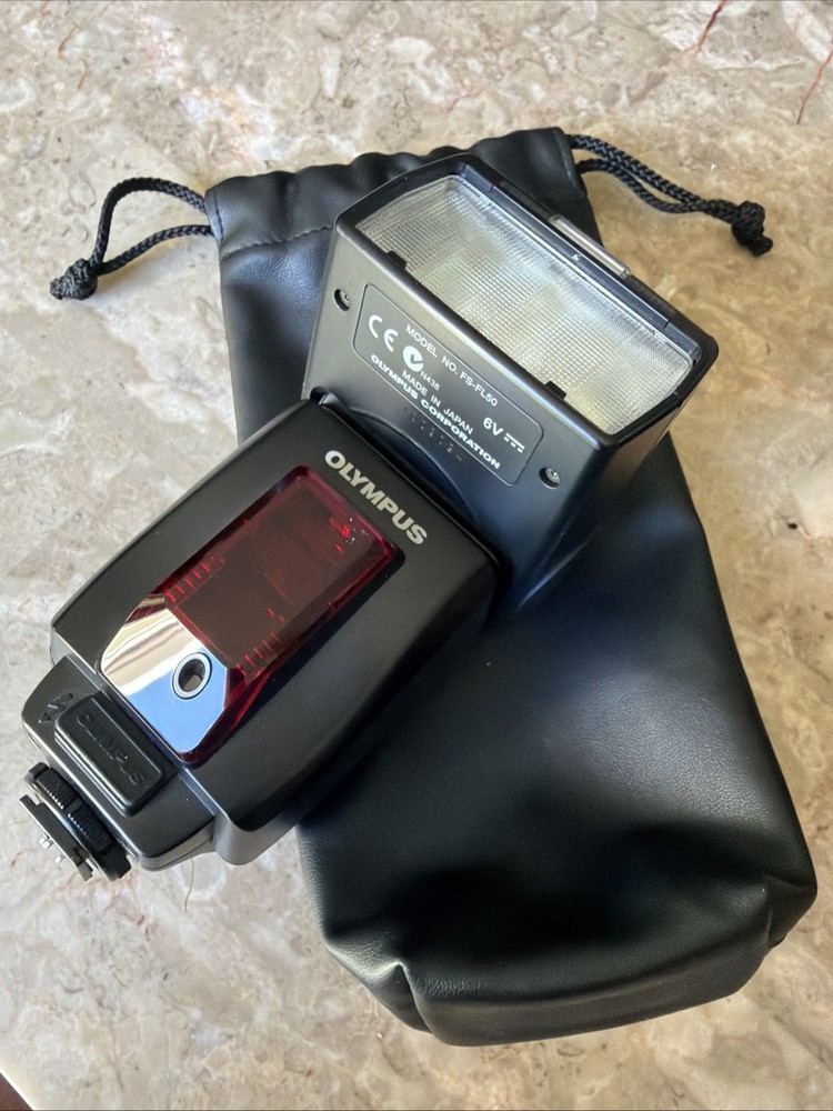 Olympus E System FL-50 Digital Electronic Flash Unit Shoe Mount w/ Case Mint👍