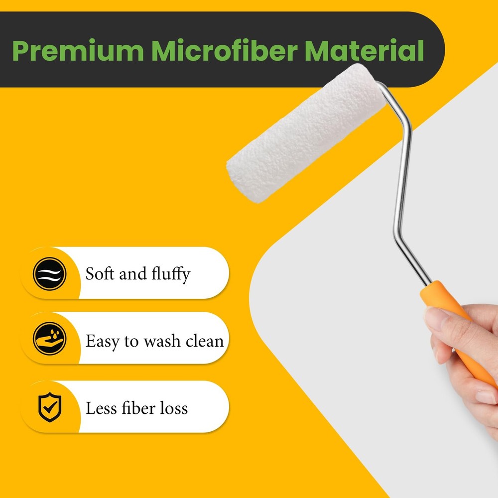 Paint Rollers, 5 Pack, 9 Inch Paint Roller Covers, Microfiber Paint Rollers, ...