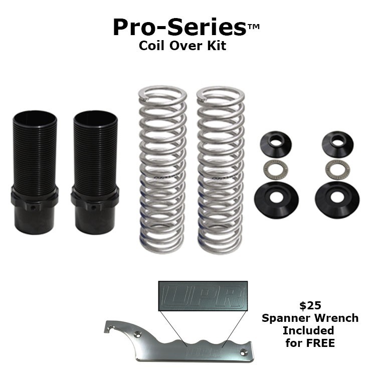 UPR 79-04 Mustang Coil Over Kit 14/175 Springs Pro-Series Kit Lowering - Black