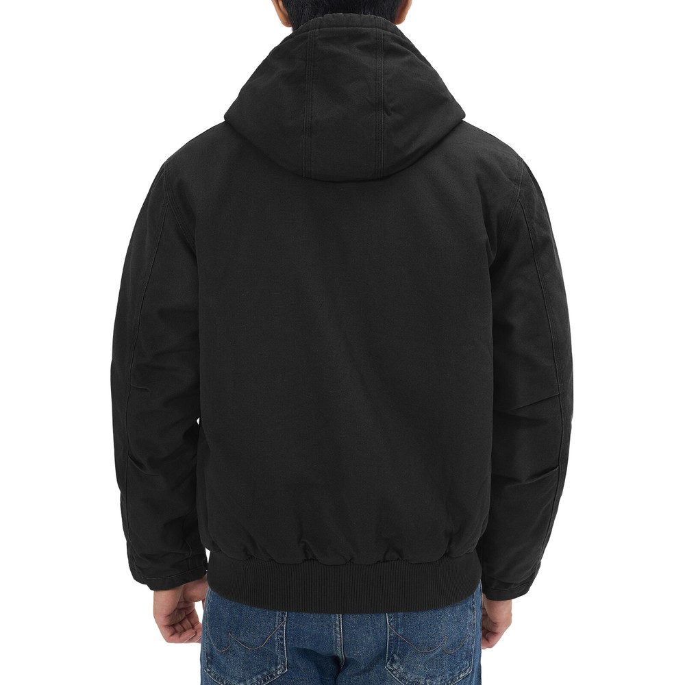 HISEA Men Full Zip Hooded Jacket Quilted Lining Active Jacket Work Coat Pockets