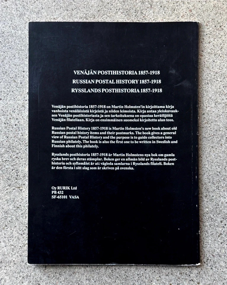 Russian Postal History 1857 1918 Holmsten Finland Philately Covers Book 1992